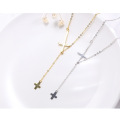 Fashion Simple Cross Long Chain Pendant Necklace Fashion Sweater Chain Necklace Jewelry For Women